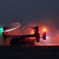 An MV-22 Osprey lands during a personnel recovery training exercise in Southwest Asia, July 28. These training missions are conducted to enhance mission capabilities between U.S. Army aviation and other U.S. military forces. (U.S. Army National Guard photo by Army Sgt. Michael Needham)